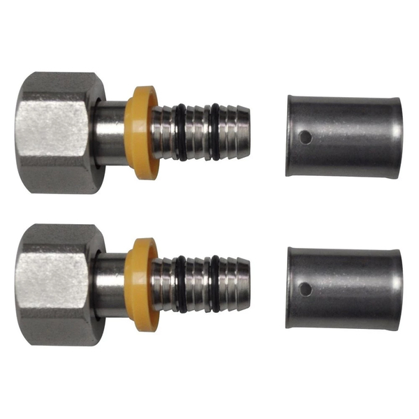 Kit 2 Conexão Rosca Móvel 1/2'' P/ Gás 16mm Pex Multicamadas