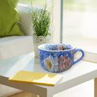 Kit 2 Consumê Jumbo Porcelana Xícara Grande Sopa Cereal 750 M