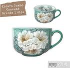 Kit 2 Consumê Jumbo Porcelana Xícara Grande Sopa Cereal 750 M