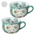 Kit 2 Consumê Jumbo Porcelana Xícara Grande Sopa Cereal 750 M