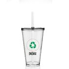 Kit 2 Copos Com Tampa E Canudo Eco Re Use