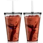 Kit 2 Copos Com Tampa E Canudo - Me Faz Bem - Para Dia Dos Na