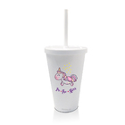 Kit 2 Copos Com Tampa E Canudo Personalizados Unicornio Dia D