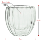 Kit 2 Copos De Café De Vidro Classic Parede Dupla 80ml Lyor