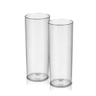 Kit 2 Copos Tubo 300 Ml Em Acrílico Poliestireno