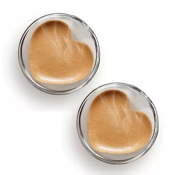 Kit 2 Copos Vidro Borossilicato Parede Dupla Coração 80ml