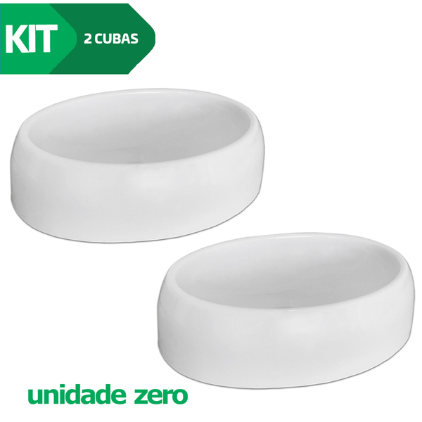 Kit 2 Cubas De Apoio Sobrepor Banheiro Oval 39x29cm Ágata