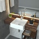 Kit 2 Cubas De Semi Encaixe Para Banheiro Xq355 Quadrada Comp