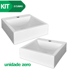 Kit 2 Cubas De Sobrepor Banheiro Marmorite 32x30cm Topázio