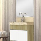 Kit 2 Cubas Esculpidas Em Porcelanato Slim Para Banheiro 60cm