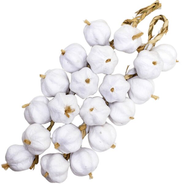 Kit 2 Decoração Trança De Alhos Artificial Artesanal De 32cm