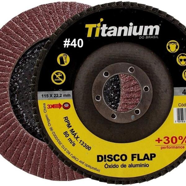 Kit 2 Disco Flap Lixadeira Óxido De Alumínio 4.1/2 Pol. Grão