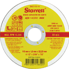 Kit 2 Discos Corte Metal Aço Inox Dac115-14 115mm Starrett