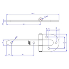 Kit 2 Dobradiça Porteira Ferradura 6" Preta - Loth