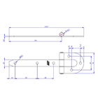 Kit 2 Dobradiça Porteira Ferradura 8" Preta - Loth