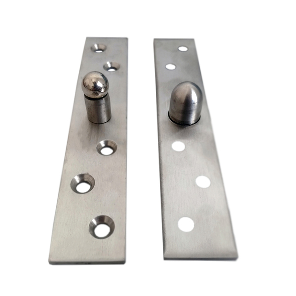 Kit 2 Dobradiças Pino Pivotante Aço Inox Porta Giratória 360°