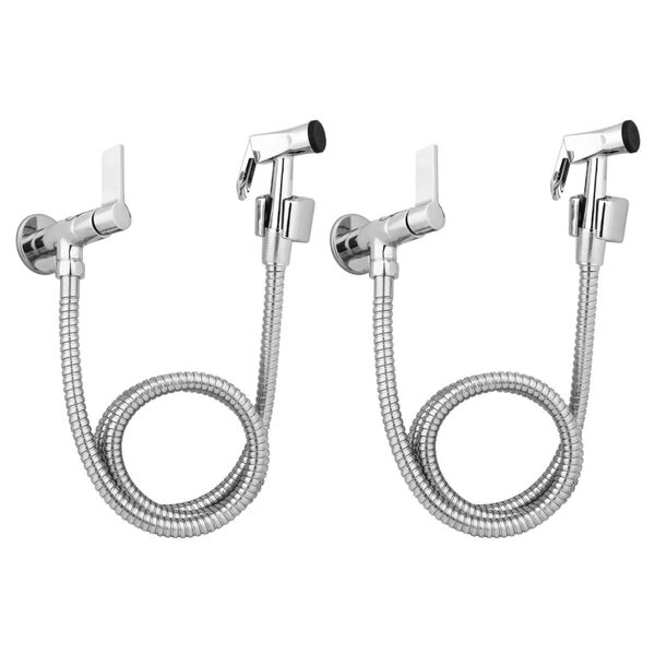 Kit 2 Ducha Higiênica De Banheiro 1,20m C-70 1/4 Volta Metal