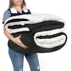 Kit 2 Edredom Coberdrom Preto Queen Size Pele De Carneiro Dup