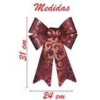 Kit 2 Enfeite Árvore Natal Laço Vermelho Camurça 31 Cm