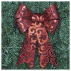 Kit 2 Enfeite Árvore Natal Laço Vermelho Camurça 31 Cm