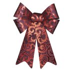 Kit 2 Enfeite Árvore Natal Laço Vermelho Camurça 31 Cm