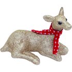Kit 2 Enfeite Decorativo Natalino Cervo Gliter Dourado Natal