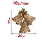 Kit 2 Enfeite Pendente Decoração Natalina Sino Dourado 30cm