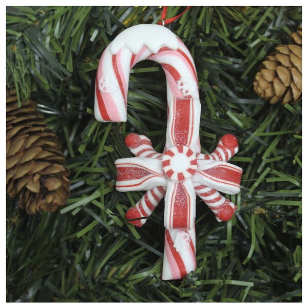 Kit 2 Enfeite Pendente Para Árvore De Natal Doce Bengala 12cm