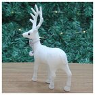 Kit 2 Enfeites Decorativos Rena Branca Com Guizo Natal 21cm