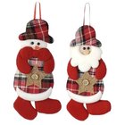 Kit 2 Enfeites Pendente Árvore Natal Papai Noel Boneco De Nev