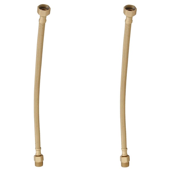 Kit 2 Engate Mangueira Flexível Dourado Trançado Inox 30cm