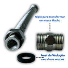 Kit 2 Engates Flexíveis 40cm Aço Inox Macho E Fêmea Para Aque