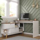 Kit 2 Escrivaninha De Escritório Em L Retrô Duo Com Portas Es