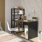 Kit 2 Escrivaninhas Com Estante 4 Prateleiras 120cm Match Pin