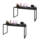 Kit 2 Escrivaninhas Mesas De Escritório Industrial Preto