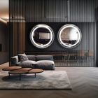 Kit 2 Espelho Redondo Com Led 70x70 Cm Frio