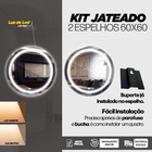 Kit 2 Espelho Redondo Com Led 70x70 Cm Frio