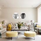 Kit 2 Espelho Redondo Com Led Sem Fio 40x40 Lapidado Frio