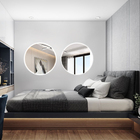 Kit 2 Espelho Redondo Com Led Sem Fio 40x40 Lapidado Frio