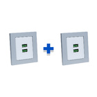 Kit 2 Espelhos De Tomadas Duplo Reto 1 Tomada 20a 2 Usb 4.9a