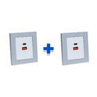 Kit 2 Espelhos De Tomadas Duplo Reto 1 Tomada 20a 2 Usb 9.0a