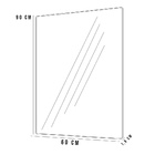 Kit 2 Espelhos Decorativos Retangular Liss 90x60cm Moldura Em