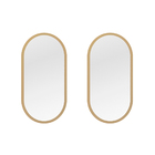 Kit 2 Espelhos Ovais Para Banheiro 90x45 - Dourado