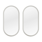 Kit 2 Espelhos Ovais Para Banheiro 90x45 - Off White