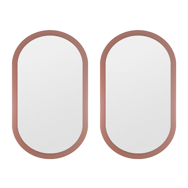 Kit 2 Espelhos Ovais Para Banheiro 90x45 - Rosê Gold