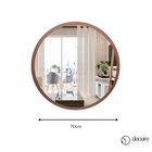 Kit 2 Espelhos Redondos Estilo Minimalista 70 Cm- Rosê Gold