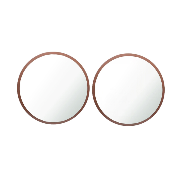 Kit 2 Espelhos Redondos Estilo Minimalista 70 Cm- Rosê Gold