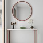 Kit 2 Espelhos Redondos Estilo Minimalista 70 Cm- Rosê Gold