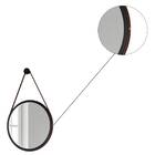 Kit 2 Espelhos Redondos Flora Com Alça 54 Cm Preto Tana Decor