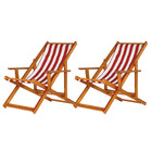 Kit 2 Espreguiçadeira Preguiçosa Dobrável Mel Cb-l Vermellho/